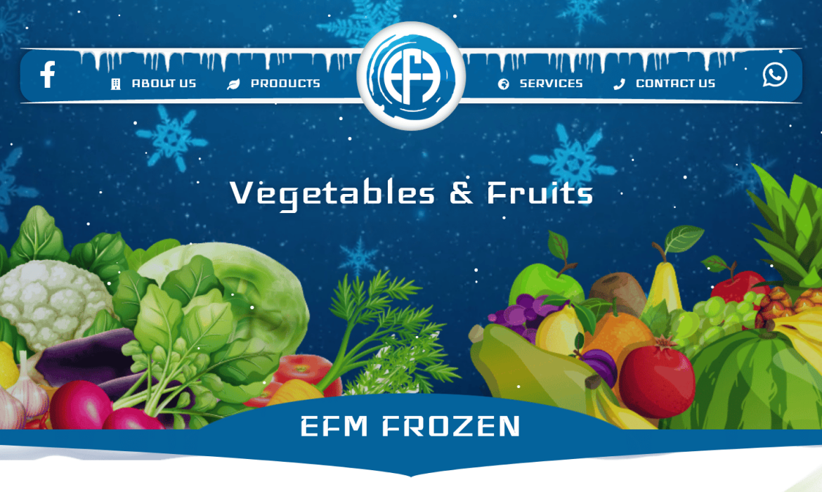تصميم موقع خضار وفاكهة 🫑 تصميم موقع خضروات 🍅  تصميم موقع فواكه 🍇 Frozen Vegetables & Fruits